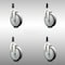 Service Caster 5 Inch 316SS Thermoplastic Rubber Swivel 3/4 Inch Expanding Stem Caster Set SCC-SS316EX20S514-TPRB-34-4 - alternate 1